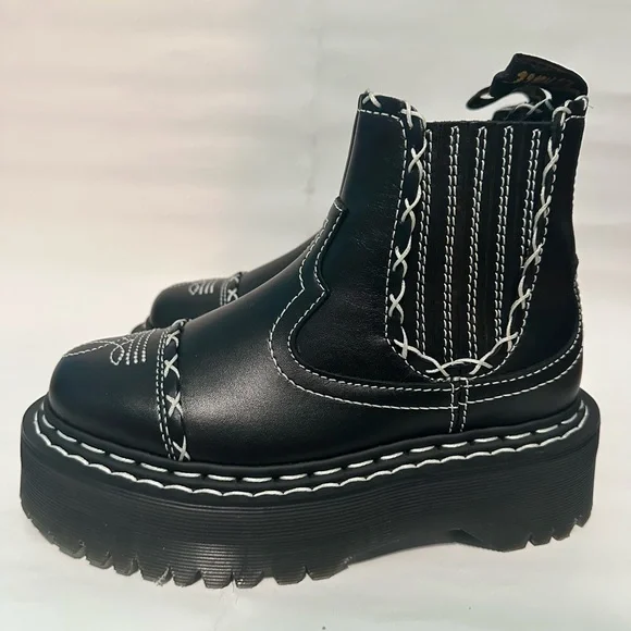 Dr Martens 2976 Gothic Americana Leather Platform Chelsea Boots 4M 5L - Picture 2 of 6